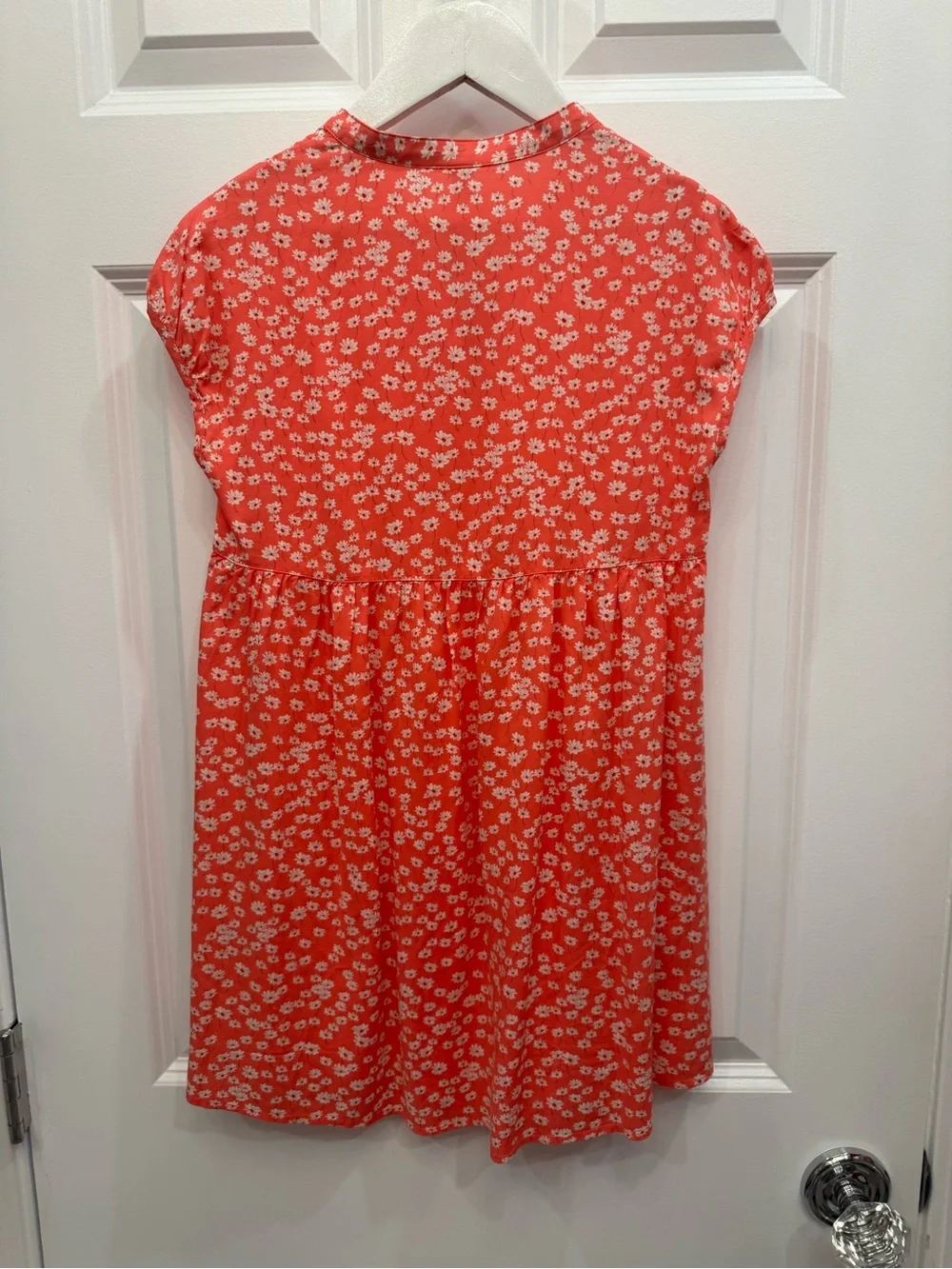 Uniqlo Pink Floral Button-Front Cap-Sleeve Dress